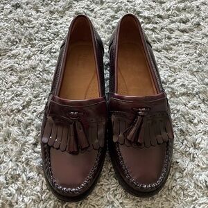 Bass Men’s Brand New Burgundy Leather Tassel Loafers